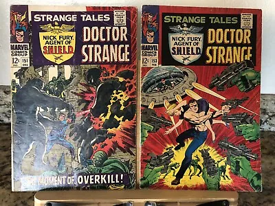 Buy STRANGE TALES # 151 And #153 - 1966. JIM STERANKO: 1st Marvel Art Work. Marvel U • 19.98£