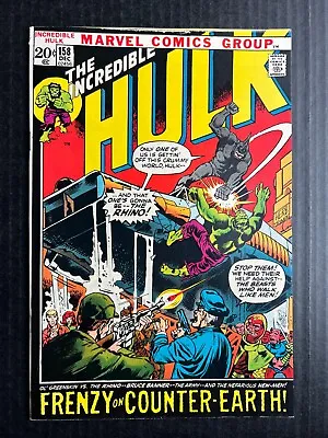 Buy THE INCREDIBLE HULK #158 December 1972 Marvel Unread Avengers Rhino  • 33.75£