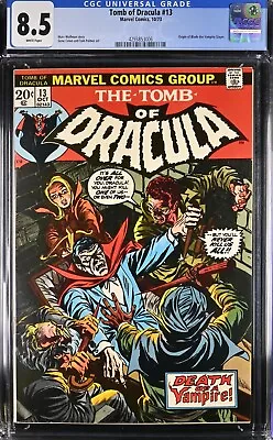 Buy Tomb Of Dracula #13 1973 CGC 8.5 WHITE - Origin Of Blade The Vampire Slayer • 159.90£