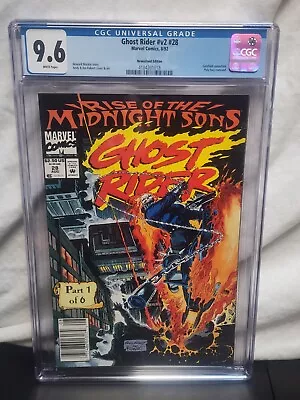 Buy 🔑NEWSSTAND Ghost Rider 28  CGC 9.6 RISE OF THE MIDNIGHT SONS RARE SCARCE 201018 • 61.47£
