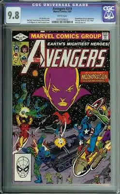 Buy Avengers #219 Cgc 9.8 White Pages // Moon Dragon & Drax Appearance Marvel 1982 • 59.94£