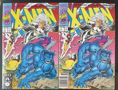 Buy X-Men #1 + #1 HTF Newsstand Variant! Jim Lee Cover & Art! Storm & Beast Cover! • 11.98£
