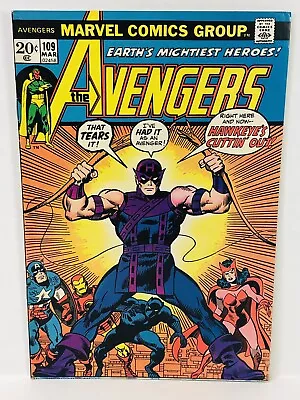 Buy AVENGERS #109, Marvel 1973. HAWKEYE EXITS THE AVENGERS • 23.68£