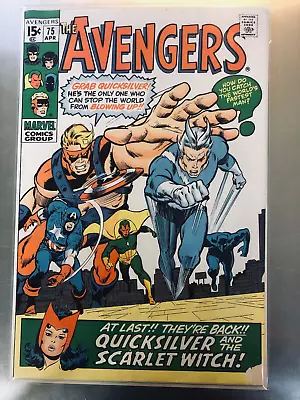 Buy Avengers 75 (1970) Mid Grade, 1st Quicksilver Iconic Blue Costume, Tons Of Pics • 12£