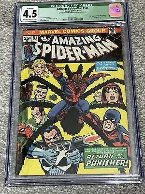 Buy Amazing Spider-man #135 - CGC 4.5 - 1974 - 💀2nd Appearance Of The Punisher💀 • 20.27£