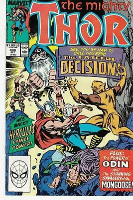 Buy Thor #408 1989 -hercules,odin/ Tales Os Asgard- Defalco/ Sinnott...fn/vf • 5.62£