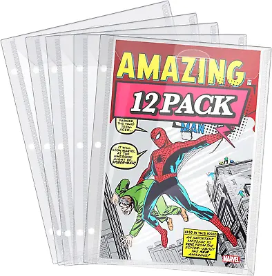Buy Comic Book Bags, Binder Sleeves For Comic Books, 12 Pack Comics Protector Bags • 19.33£