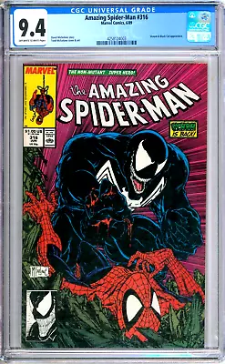 Buy Amazing Spider-Man 316 CGC Graded 9.4 NM Venom Mcfarlane Marvel Comics 1989 • 160.82£