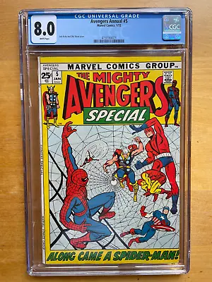 Buy Avengers Annual #5 CGC 8.0 (1972) 1st Reprint Avengers #8 + 11 Kang Spider-Man • 110.65£