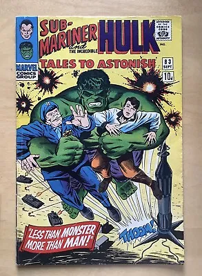 Buy Tales To Astonish #83 Marvel Silver Age 1966 VG+(4.5) Hulk/Sub-Mariner • 9.99£