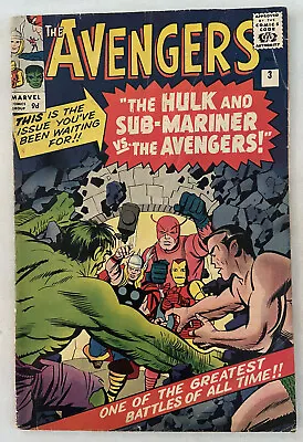 Buy Avengers # 3 VG Sub Mariner & Hulk Vs Avengers • 359.99£