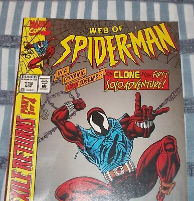Buy Web Of Spider-Man #118 Scarlet Spider News Stand From Nov. 1994 In Fine+ (6.5) • 58.15£