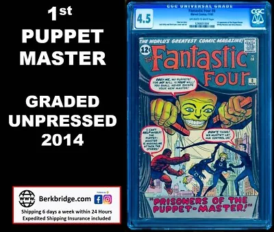 Buy FANTASTIC FOUR 8 CGC 4.5 UNPRESSED NICER THAN MOST 5.0 💎 KEY 1st PUPPET MASTER • 391.35£