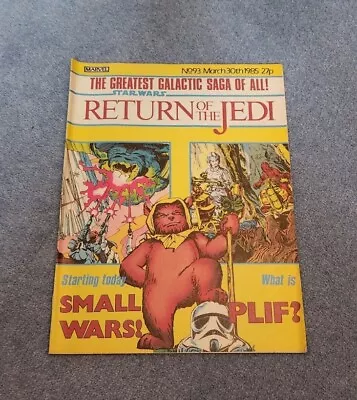 Buy Star Wars Weekly Comic Return Of The Jedi - No 93 - 30/03/1985 Marvel UK Comic • 2.50£