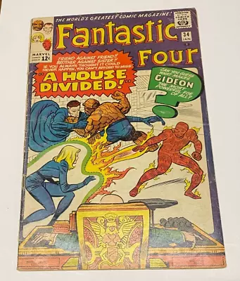 Buy FANTASTIC FOUR #34 (Jan 1965 Marvel) Mr. Gideon GD/VG • 21.69£