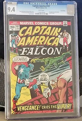 Buy Captain America #157 1st Viper Marvel 1973 CGC 9.4 White CVA Exceptional • 239.86£