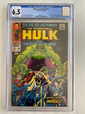 Buy Tales To Astonish #101 CGC 6.5 White Pages! 1968 - Loki, Odin, Last Issue! • 122.70£