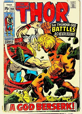 Buy The Mighty Thor #166 (Marvel) G/VG   2nd Full Appearance Of Adam Warlock • 23.98£