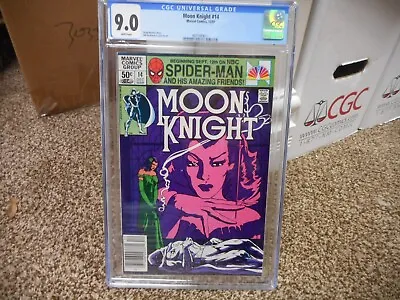 Buy Moon Knight 14 Cgc 9.0 Marvel 1981 WHITE Pg 1st Appearance Stained Glass Scarlet • 31.62£