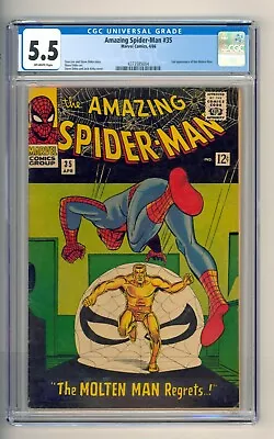 Buy Amazing Spider-man #35  Marvel April 1966  CGC 5.5 Molten Man • 140.55£