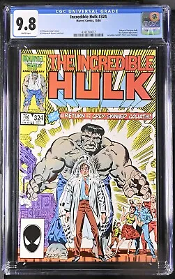 Buy Incredible Hulk 324 (CGC 9.8) Return Of The Grey Hulk Doc Samson 1986 Marvel U82 • 197.89£