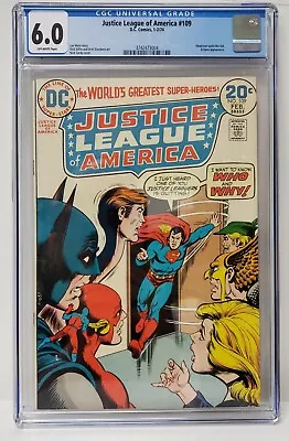 Buy Justice League Of America Issue #109 DC Comics 1974 CGC Graded 6.0 Comic Book • 63.93£
