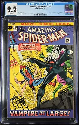 Buy Amazing Spider-Man #102 CGC NM- 9.2 White Pages 2nd Appearance Of Morbius! • 308.84£