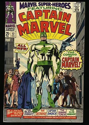 Buy Marvel Super-Heroes #12 VF 8.0 1st Appearance Captain Marvel! Stan Lee! • 105.42£