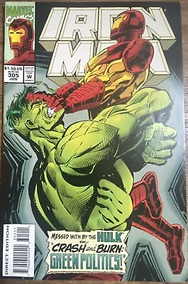 Buy Iron Man #305 Marvel 1994 Appearance Of Hulk Buster Armor Always In Bag / Board • 15.77£