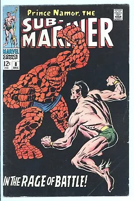 Buy Sub-Mariner #8 Marvel 1968 VG-FN Classic Thing Black Cover FREE SHIP • 55.76£