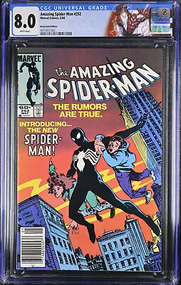 Buy Amazing Spiderman #252 CGC 8.0 NEWSSTAND Custom Label (1984) 1st Black Costume • 159.86£
