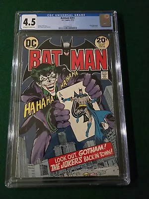 Buy Batman #251 CGC 4.5 OW/W Pages 1973 Neal Adams Classic Joker Cvr • 315.46£