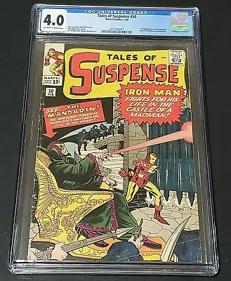 Buy Tales Of Suspense #50 OW/W CGC 4.0 1st Mandarin Shang Chi MCU Marvel 1964 • 476.66£