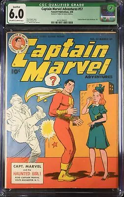 Buy Captain Marvel Adventures #57 CGC FN 6.0 Off White To White (Qualified) • 237.51£