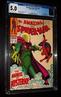 Buy CGC AMAZING SPIDER-MAN #66 1968 Marvel Comics CGC 5.0 VG-F STAN LEE • 153.60£