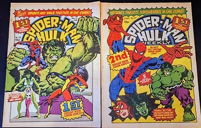Buy SPIDER-MAN COMICS WEEKLY #376 #377  VF SPIDER-MAN & HULK WEEKLY 1980 1st 2nd • 3.99£