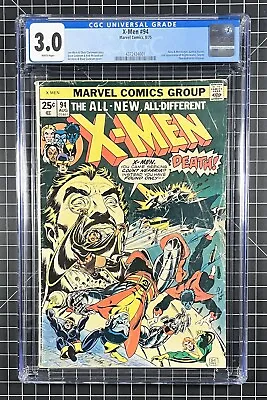 Buy X-Men #94 1975 CGC 3.0 New X-Men Begin. 1st Wolverine In Title WHITE PAGES • 276.71£