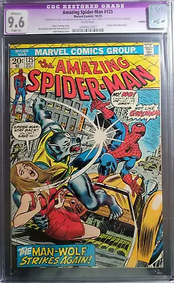 Buy 1973 Amazing Spider-Man #125 CGC 9.6 Restored. Origin Of The Man-Wolf. • 146.26£