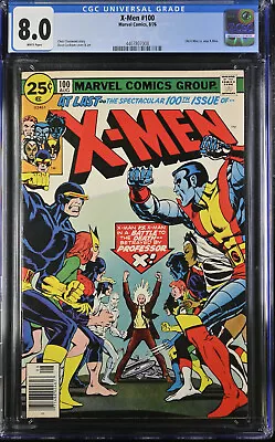 Buy Uncanny X-Men #100 CGC 8.0 White Pages Old X-Men Vs New X-Men, Phoenix Origin • 168.09£