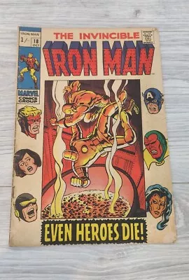 Buy Marvel Comics Iron Man 18 1969 Even Heroes Die! • 14.50£