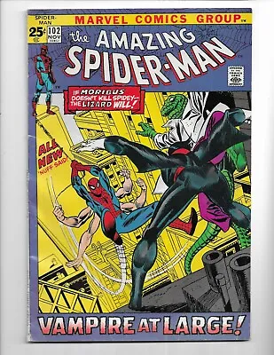 Buy Amazing Spider-man 102 - Vg/f 5.0 - 2nd Appearance Of Morbius - Lizard (1971) • 51.97£