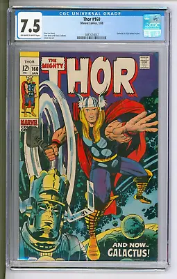 Buy Thor #160 CGC 7.5 VF-Galactus Vs Ego Battle Begins • 182£
