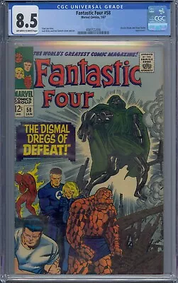 Buy Fantastic Four #58 Cgc 8.5 Doctor Doom Silver Surfer Jack Kirby • 277.12£