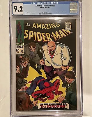 Buy Amazing Spider-man #51 (1967) CGC 9.2 OW/W - 1st Kingpin Cover - John Romita Sr. • 1,739.34£