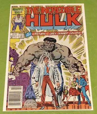 Buy INCREDIBLE HULK #324 Newsstand Return Of The Grey Hulk Marvel Comics 1986 • 19.78£