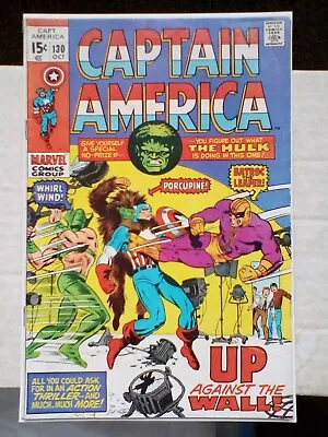Buy Captain America 130 (1970) Porcupine,Batroc,Whirlwind App. 1st App Of Hood  • 13.99£