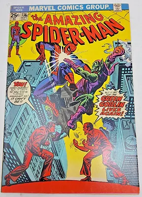 Buy Amazing Spider-man #136 Green Goblin (harry Osborne) 1st Appearance *1974* 7.0* • 101.75£
