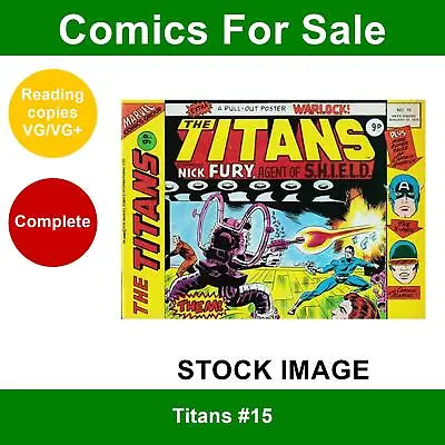 Buy Titans #15 Comic - VG/VG+ 31 January 1976 - Marvel UK - Warlock Pin-up • 3.25£