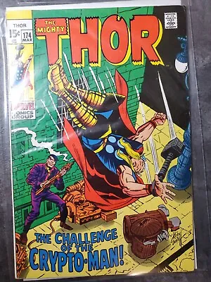 Buy Thor #174 (Marvel 1970) 1st Crypto-Man - Stan Lee Story & Jack Kirby Cover / Art • 22.79£