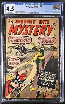 Buy 1963 Journey Into Mystery Comic # 88 CGC 4.5 OW Pages The Mighty Thor • 397.16£